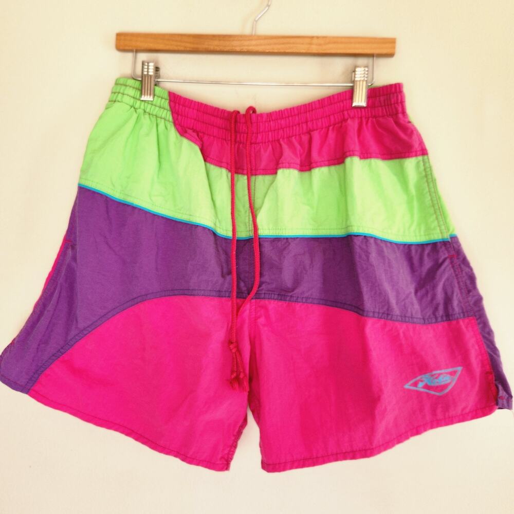 Vintage 80's Ken Hobie Swim Shorts/ Activewear Shorts Retro size‎ Large